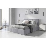 Čalúnená posteľ HILTON 140x200cm výklopná sivá